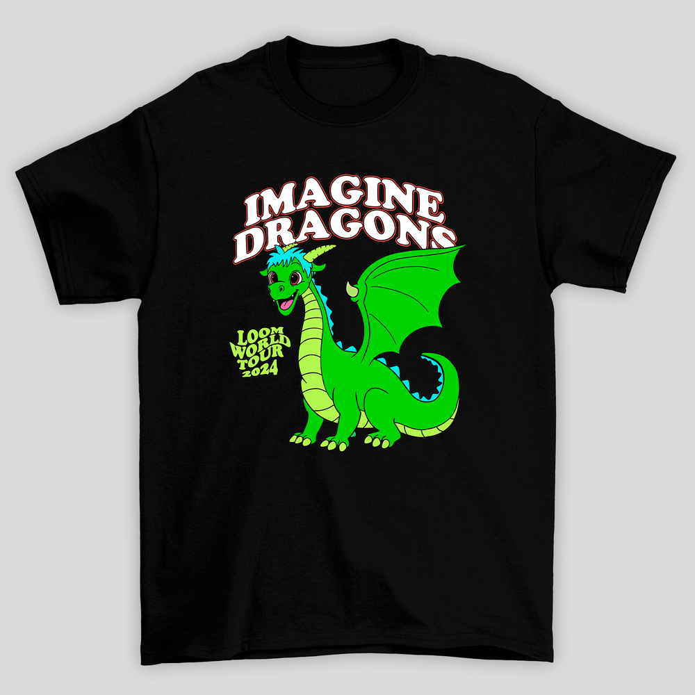 Camiseta Básica Unissex Imagine Dragons Loom Tour