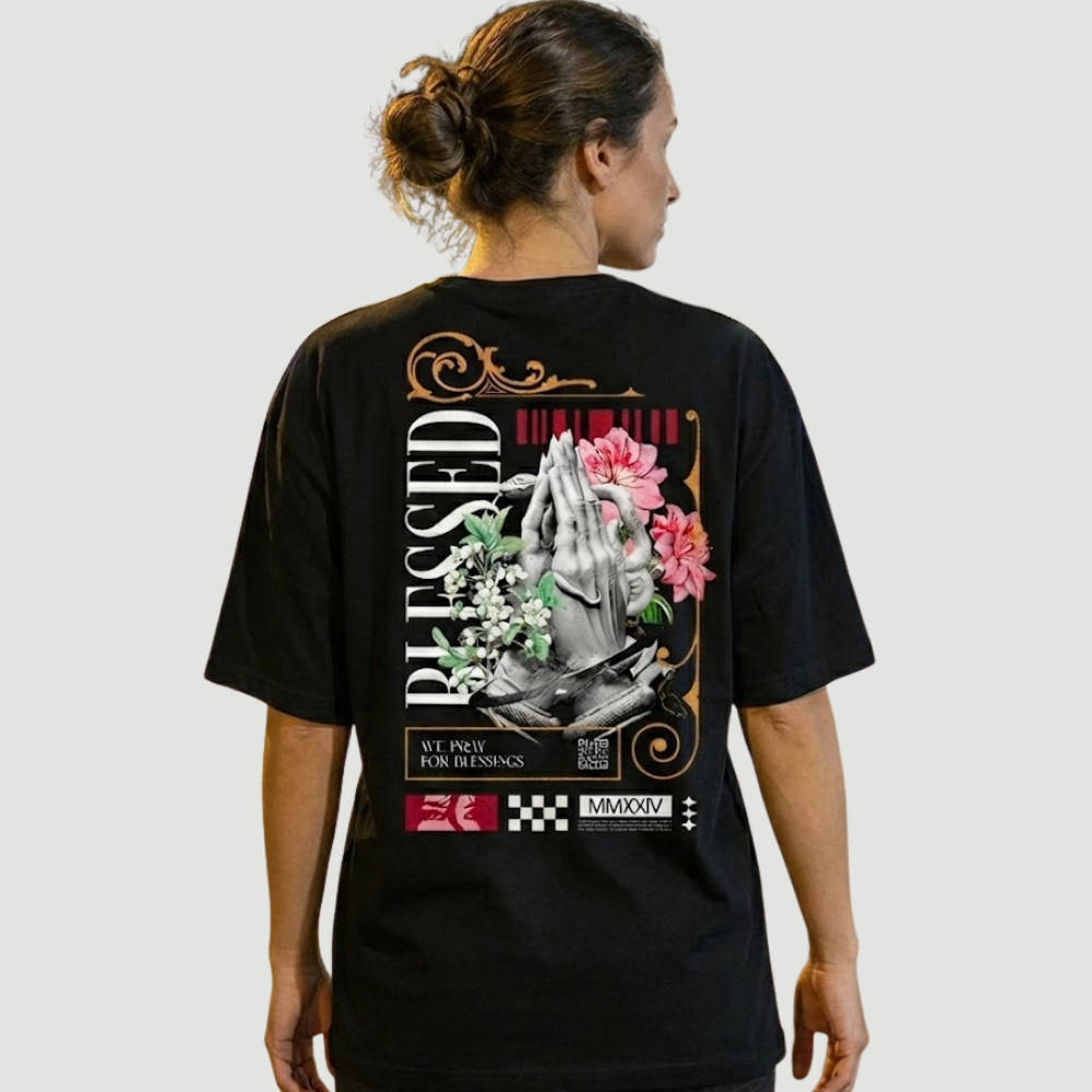 Camiseta Oversized Blessed Feminina