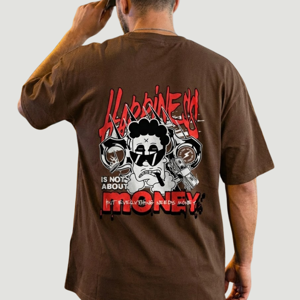 Camiseta Oversized Happinnes Money Unissex