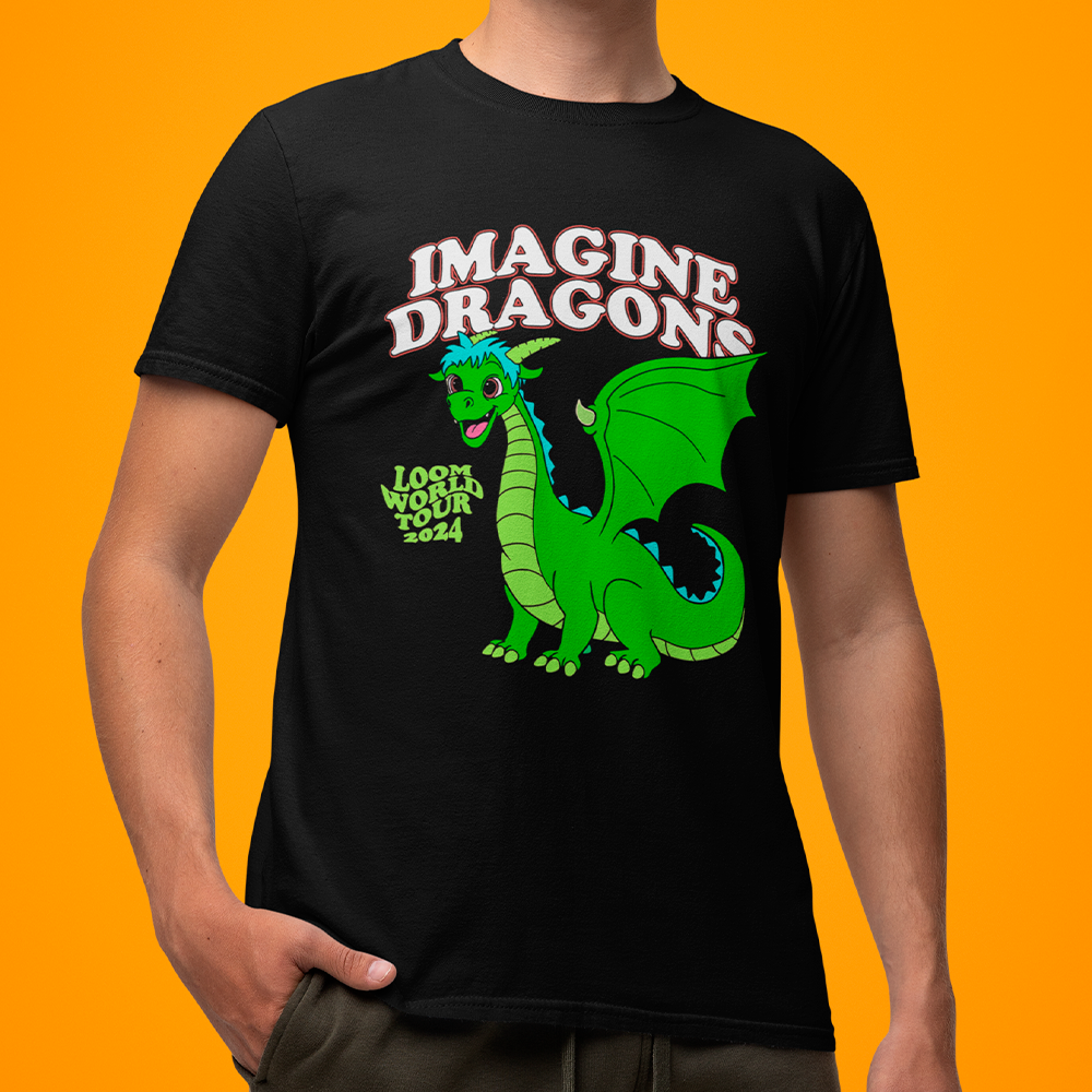 Camiseta Básica Unissex Imagine Dragons Loom Tour