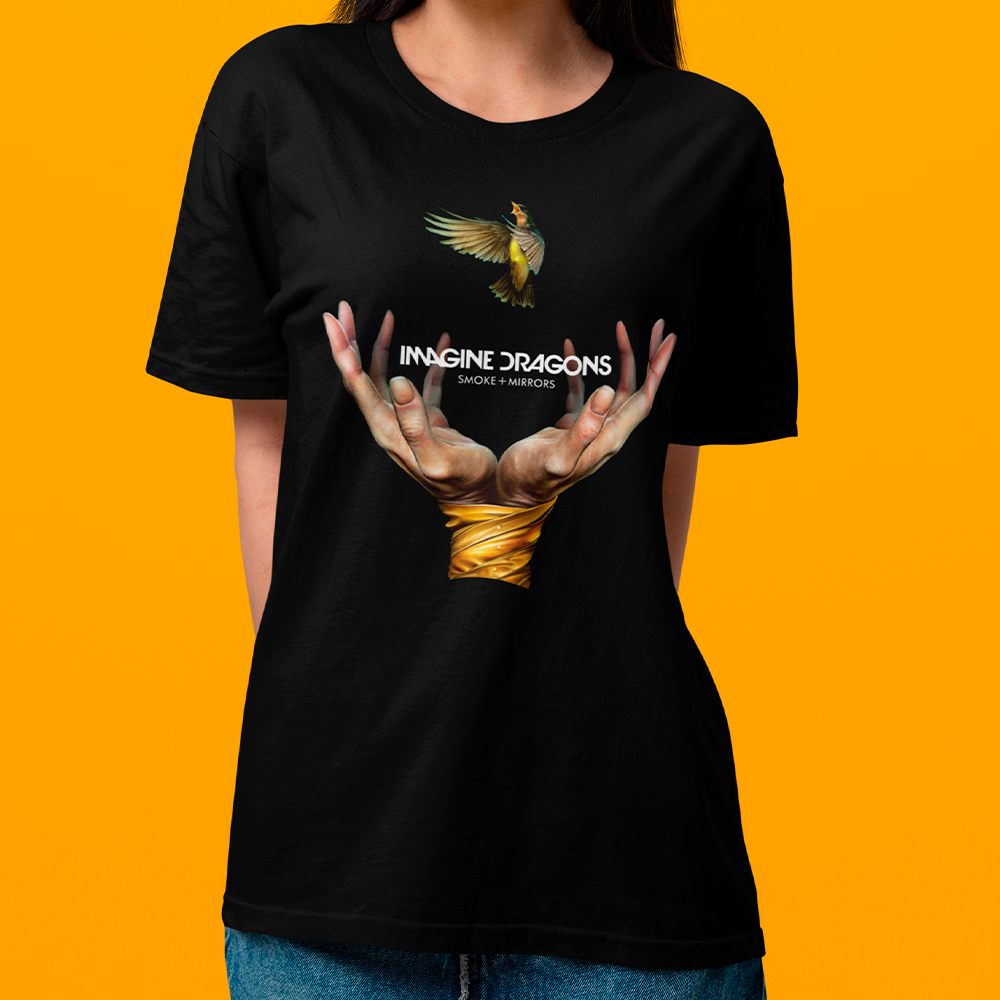 Camiseta Básica Unissex Imagine Dragons Smoke Mirros