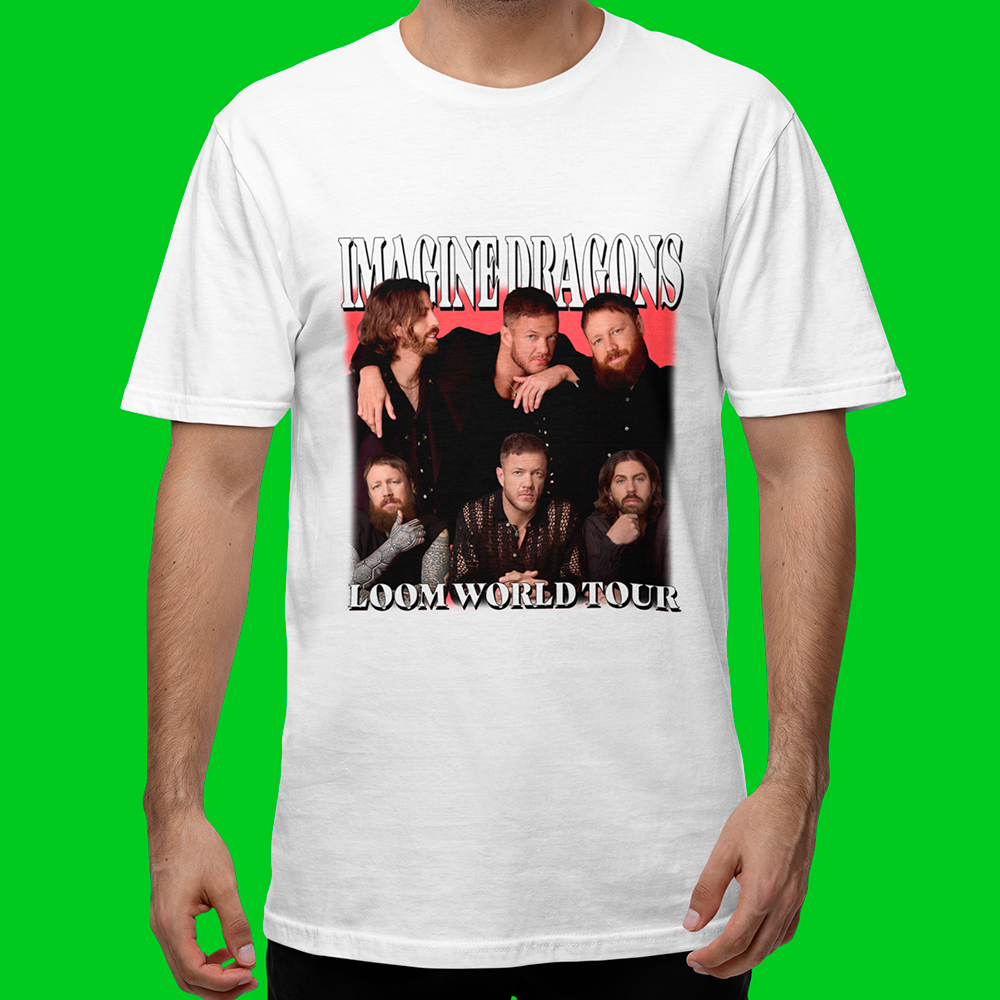 Camiseta Básica Unissex Imagine Dragons Loom World Tour