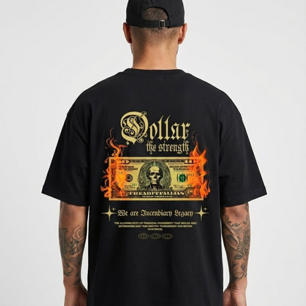 Camiseta Oversized Dollar Caveira Unissex