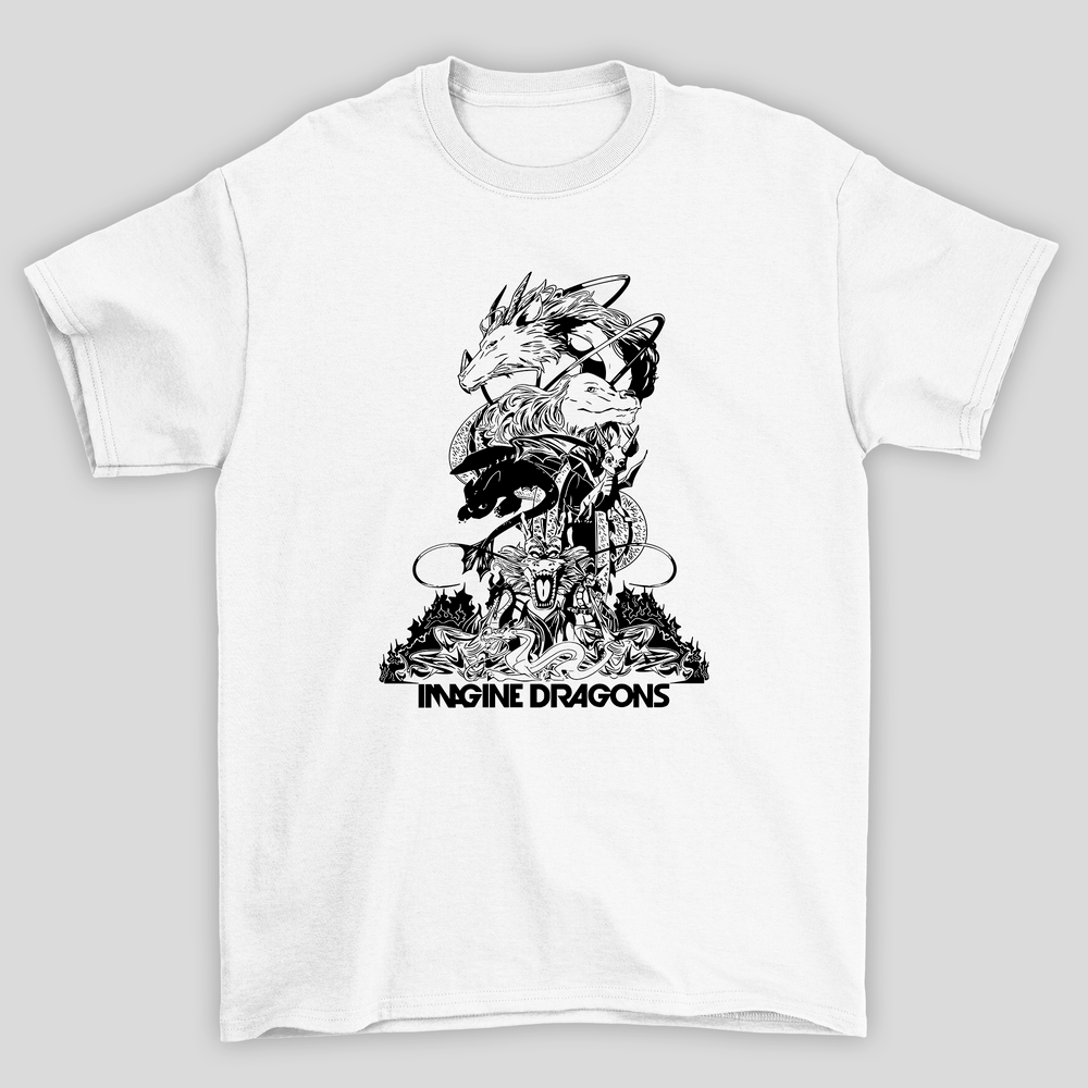 Camiseta Básica Unissex Imagine Dragons Dragons
