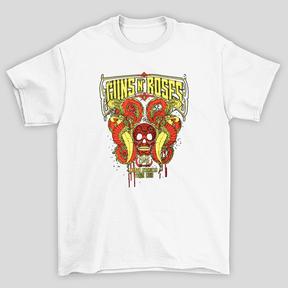 Camiseta Básica Unissex Guns N Roses North American Tour