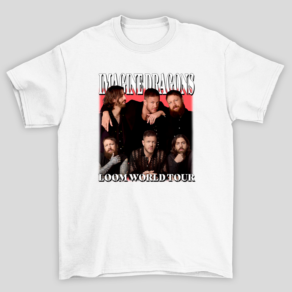 Camiseta Básica Unissex Imagine Dragons Loom World Tour