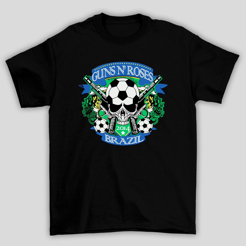 Camiseta Básica Guns N' Roses Brazil 2014 Retro