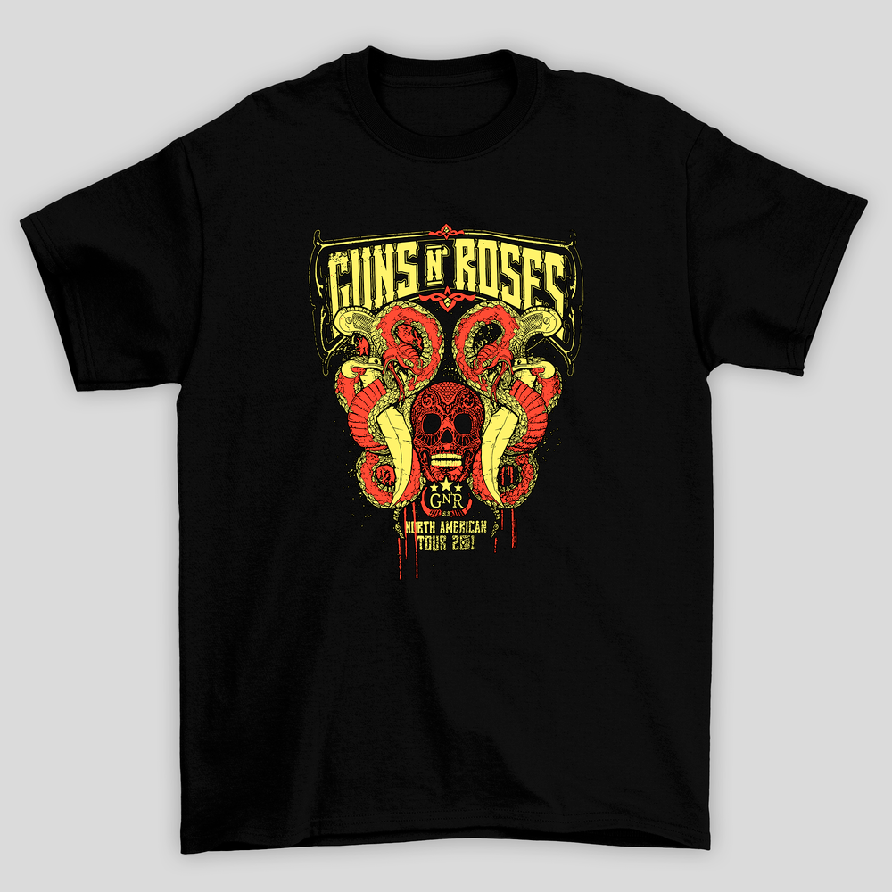 Camiseta Básica Unissex Guns N Roses North American Tour