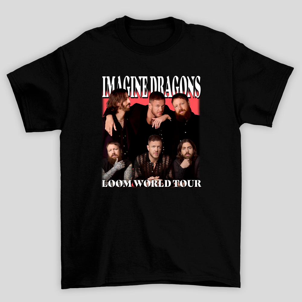 Camiseta Básica Unissex Imagine Dragons Loom World Tour