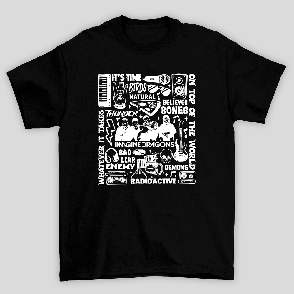 Camiseta Básica Unissex Imagine Dragons Musicas