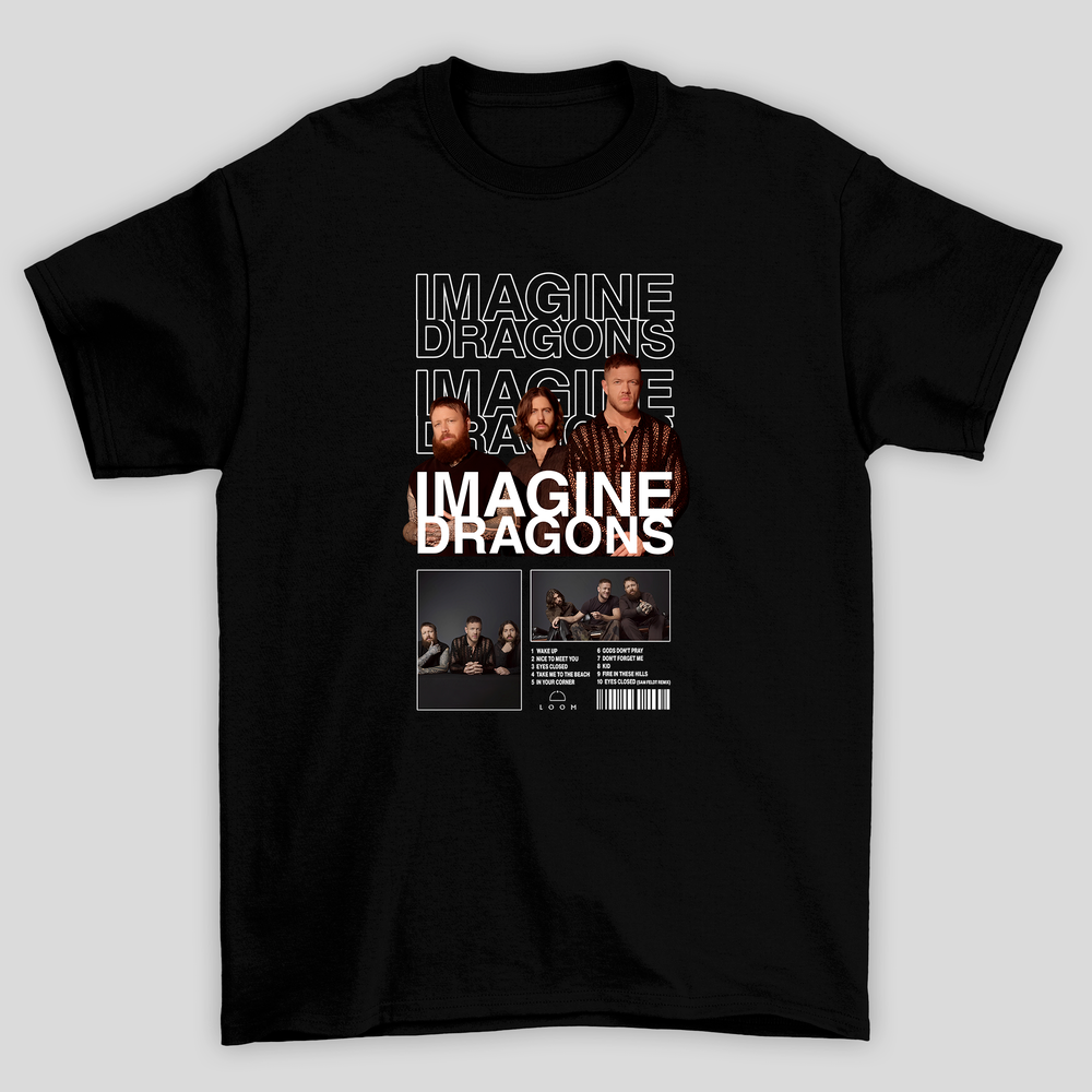 Camiseta Básica Unissex Imagine Dragons Tracklist