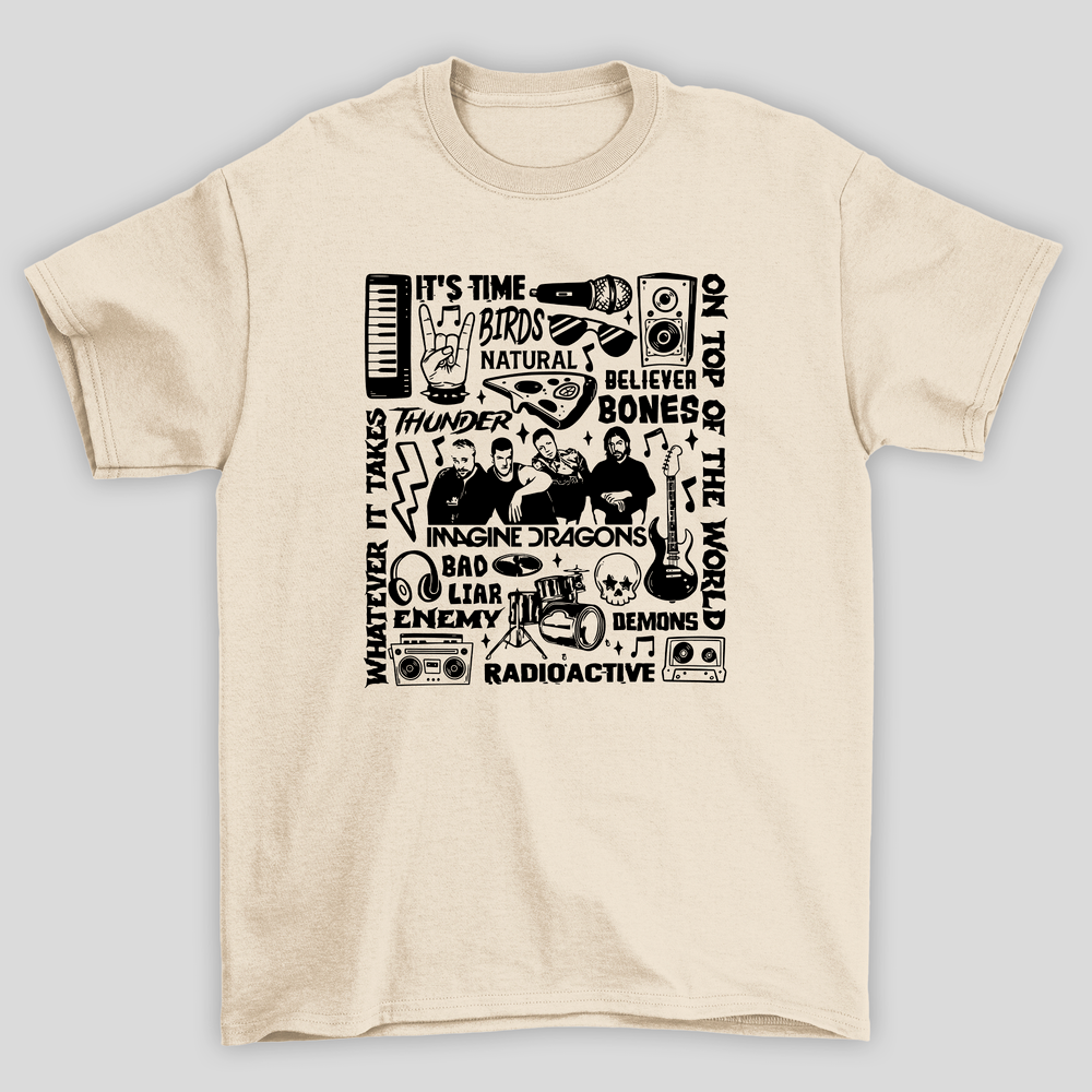 Camiseta Básica Unissex Imagine Dragons Musicas