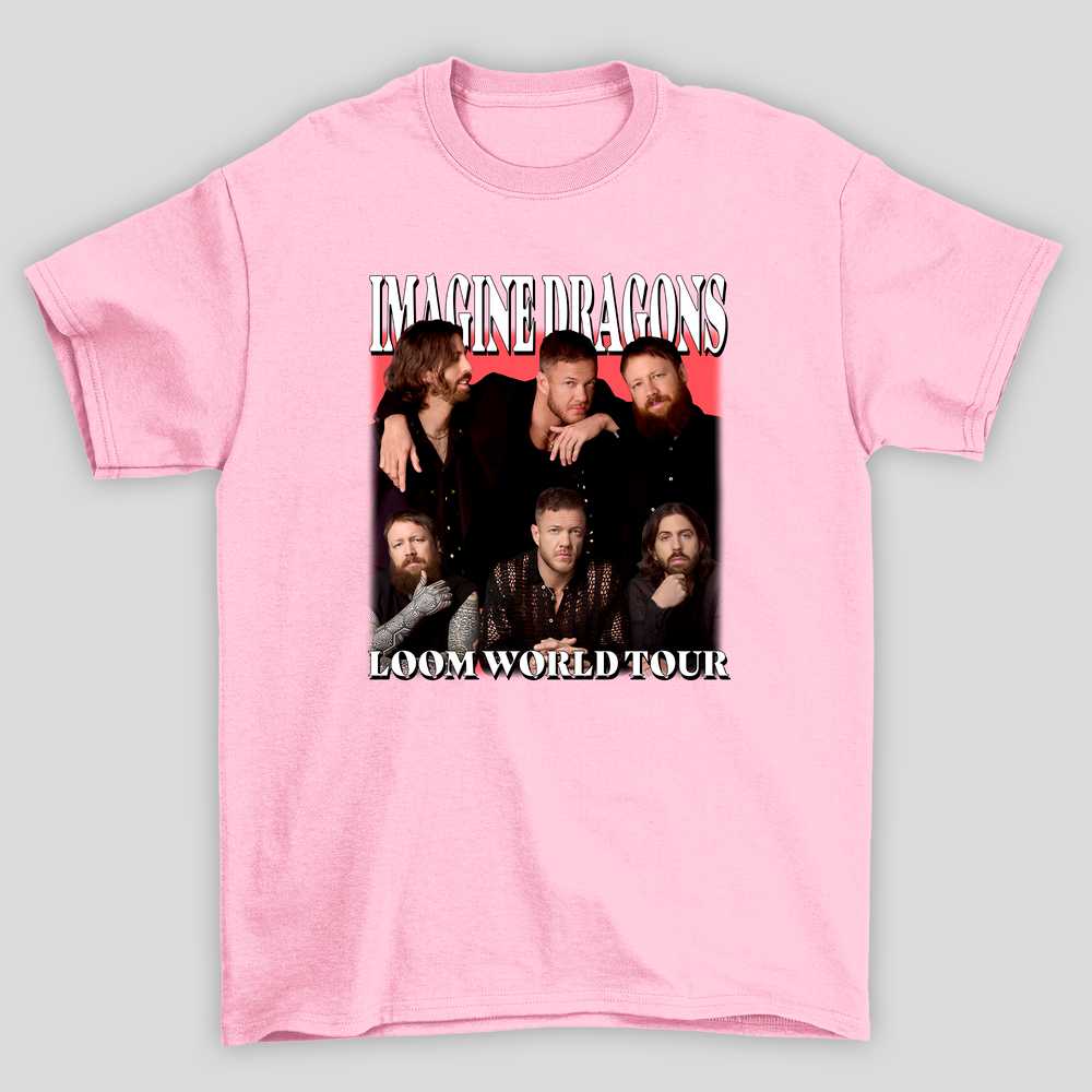 Camiseta Básica Unissex Imagine Dragons Loom World Tour