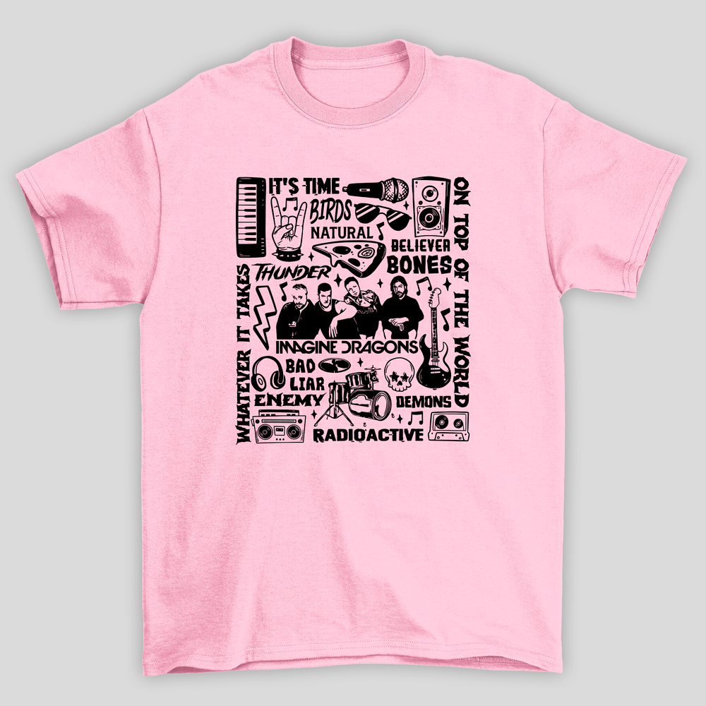 Camiseta Básica Unissex Imagine Dragons Musicas
