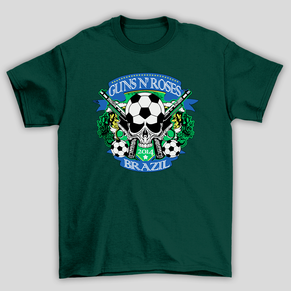 Camiseta Básica Guns N' Roses Brazil 2014 Retro