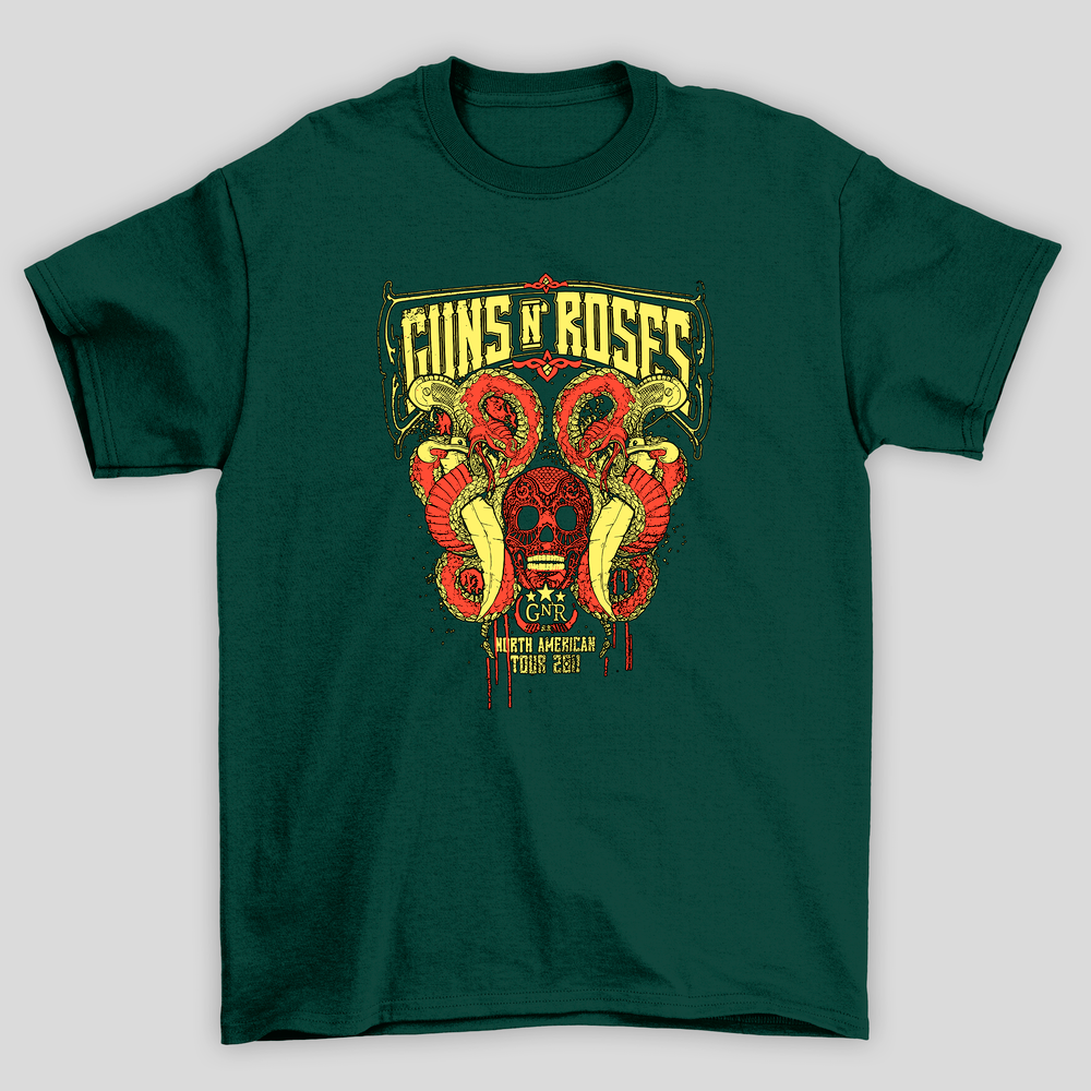Camiseta Básica Unissex Guns N Roses North American Tour