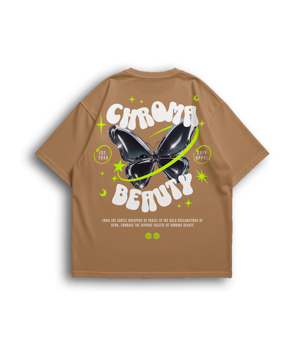 Camiseta Oversized Borboleta Chroma Beauty Feminina