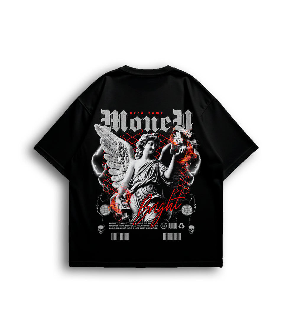 Camiseta Oversized Money Anjo Unissex