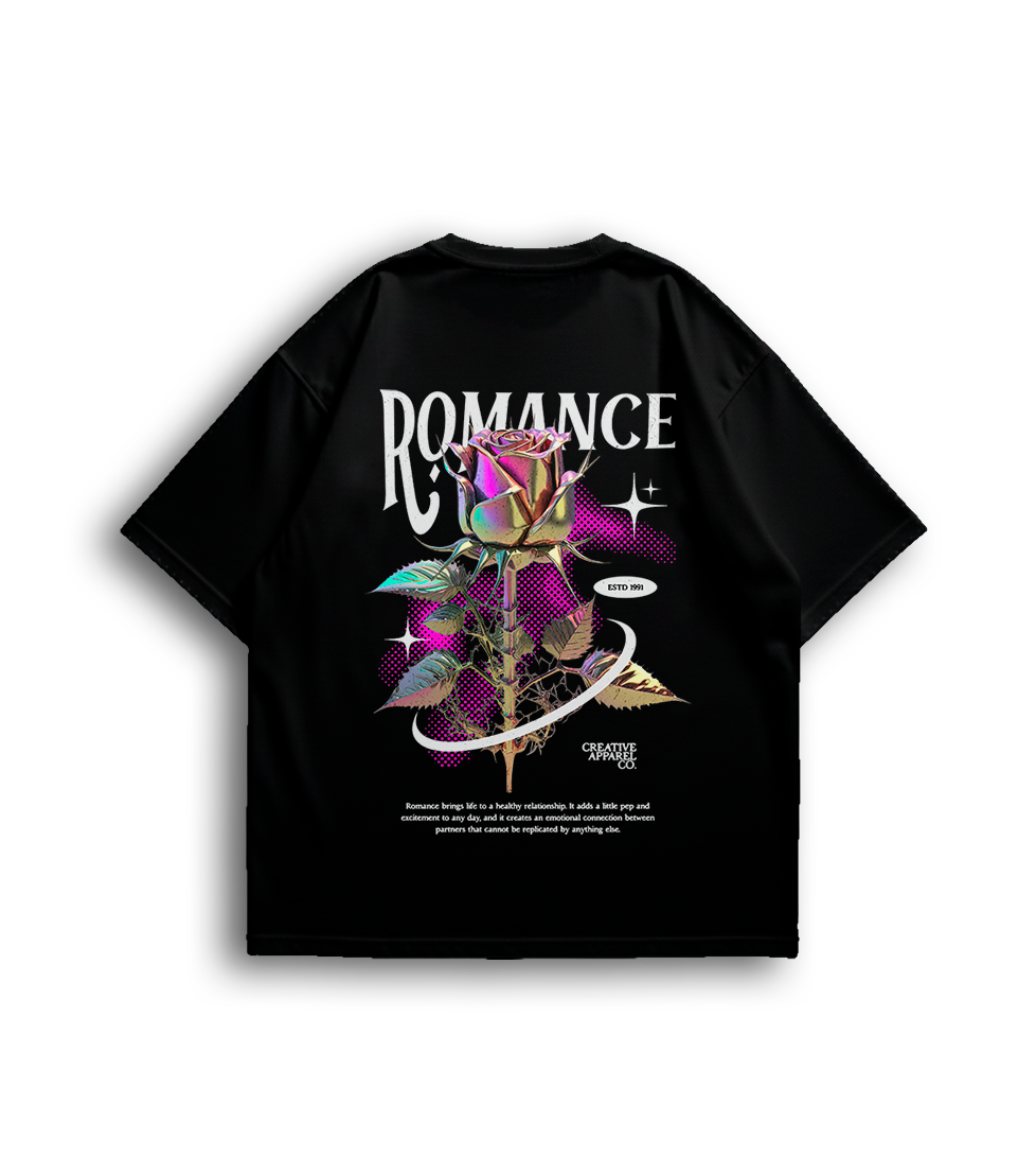 Camiseta Oversized Romance Rose Feminina