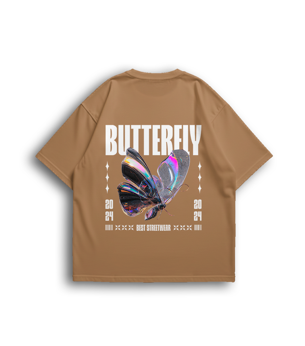Camiseta Oversized Butterfly Feminina