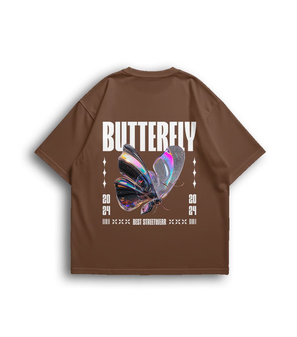 Camiseta Oversized Butterfly Feminina