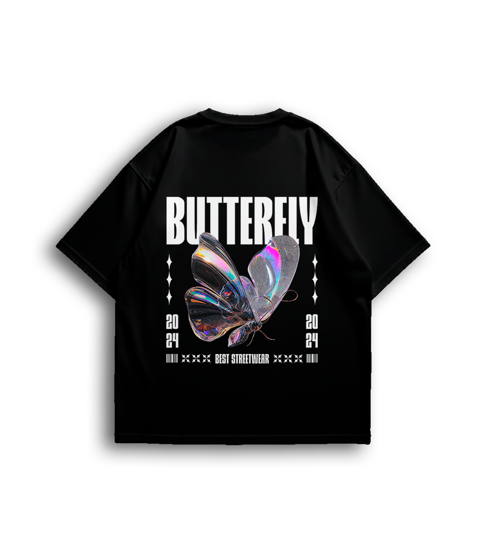 Camiseta Oversized Butterfly Feminina