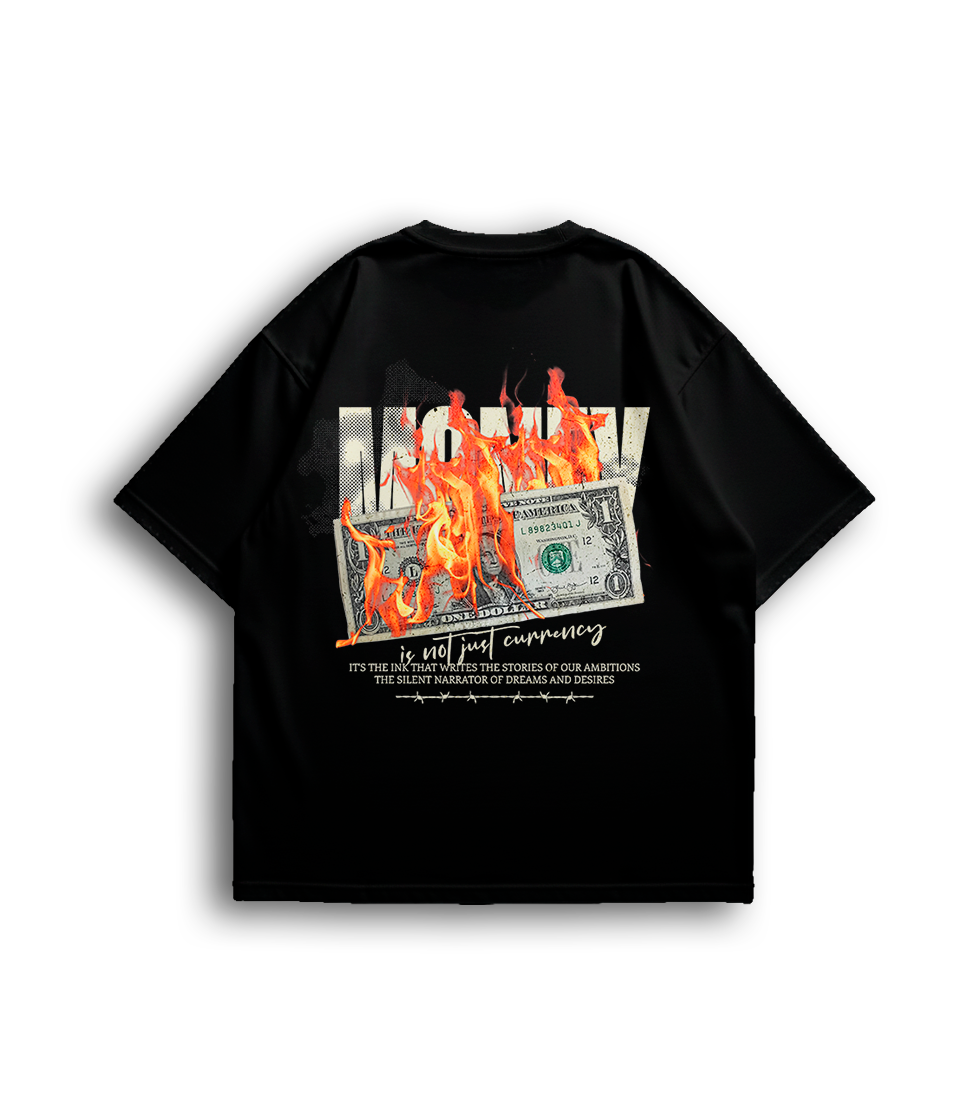 Camiseta Oversized Is Just Money Fogo Unissex