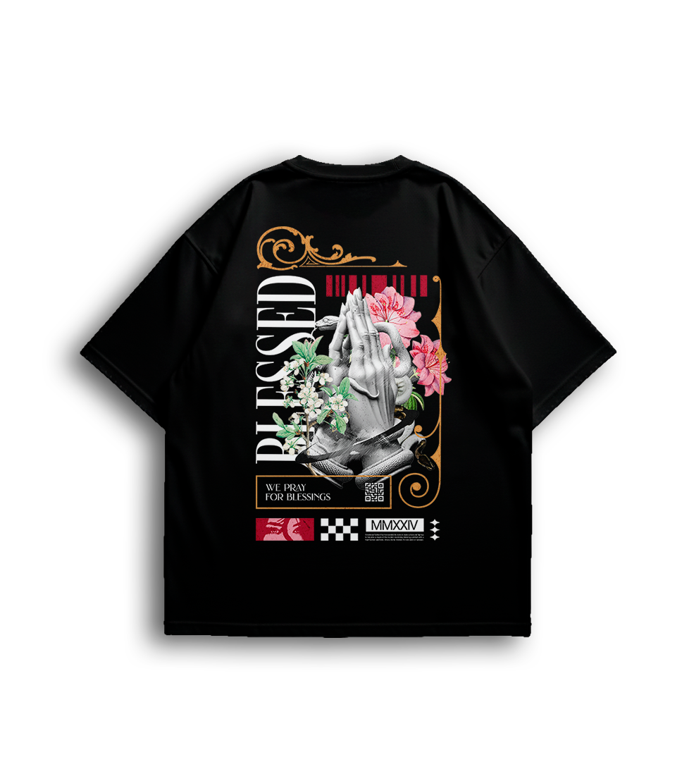 Camiseta Oversized Blessed Feminina