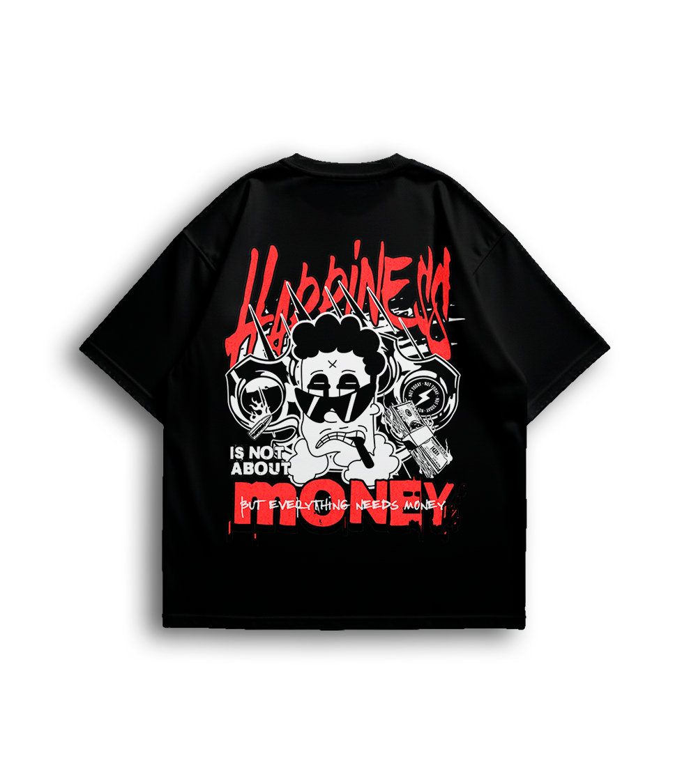Camiseta Oversized Happinnes Money Unissex