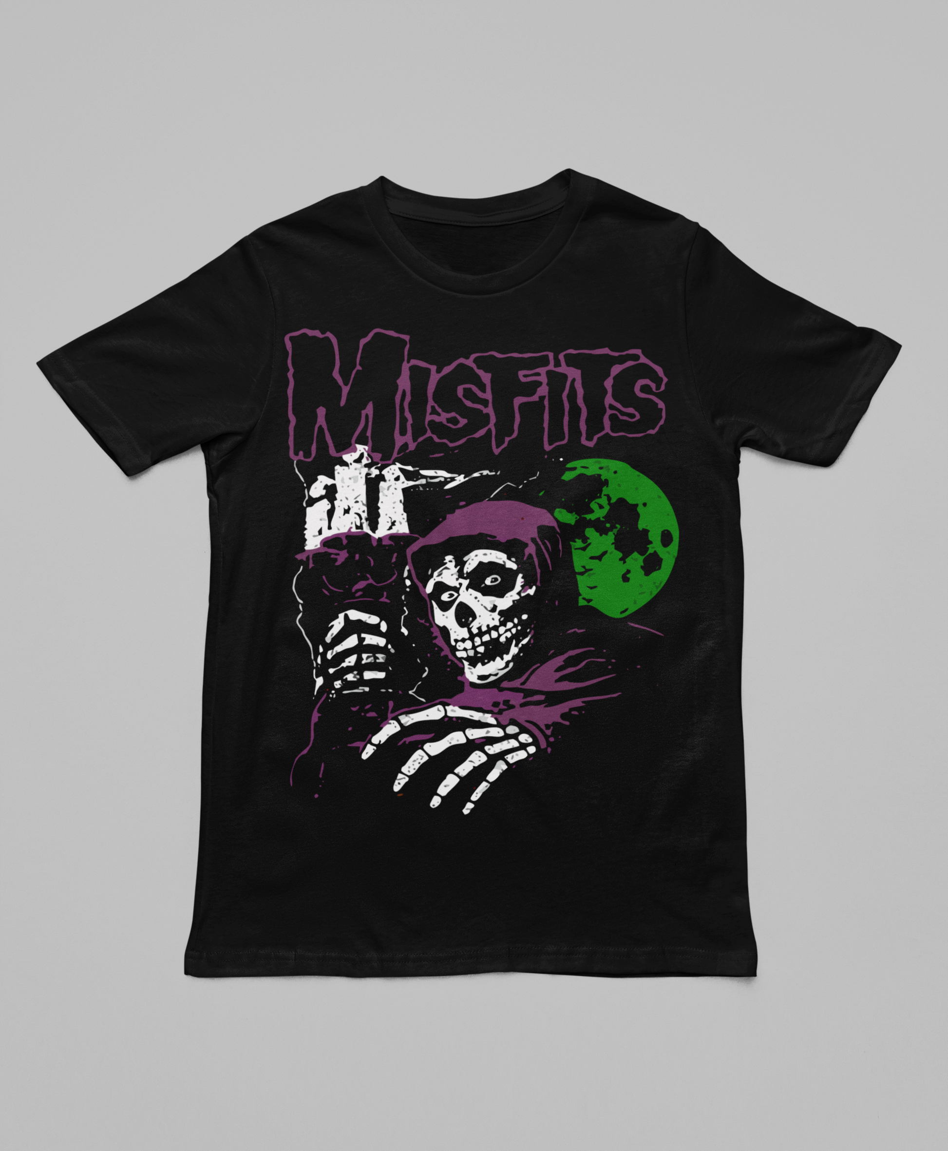 Camiseta Básica Unissex Banda de Rock Misfit.