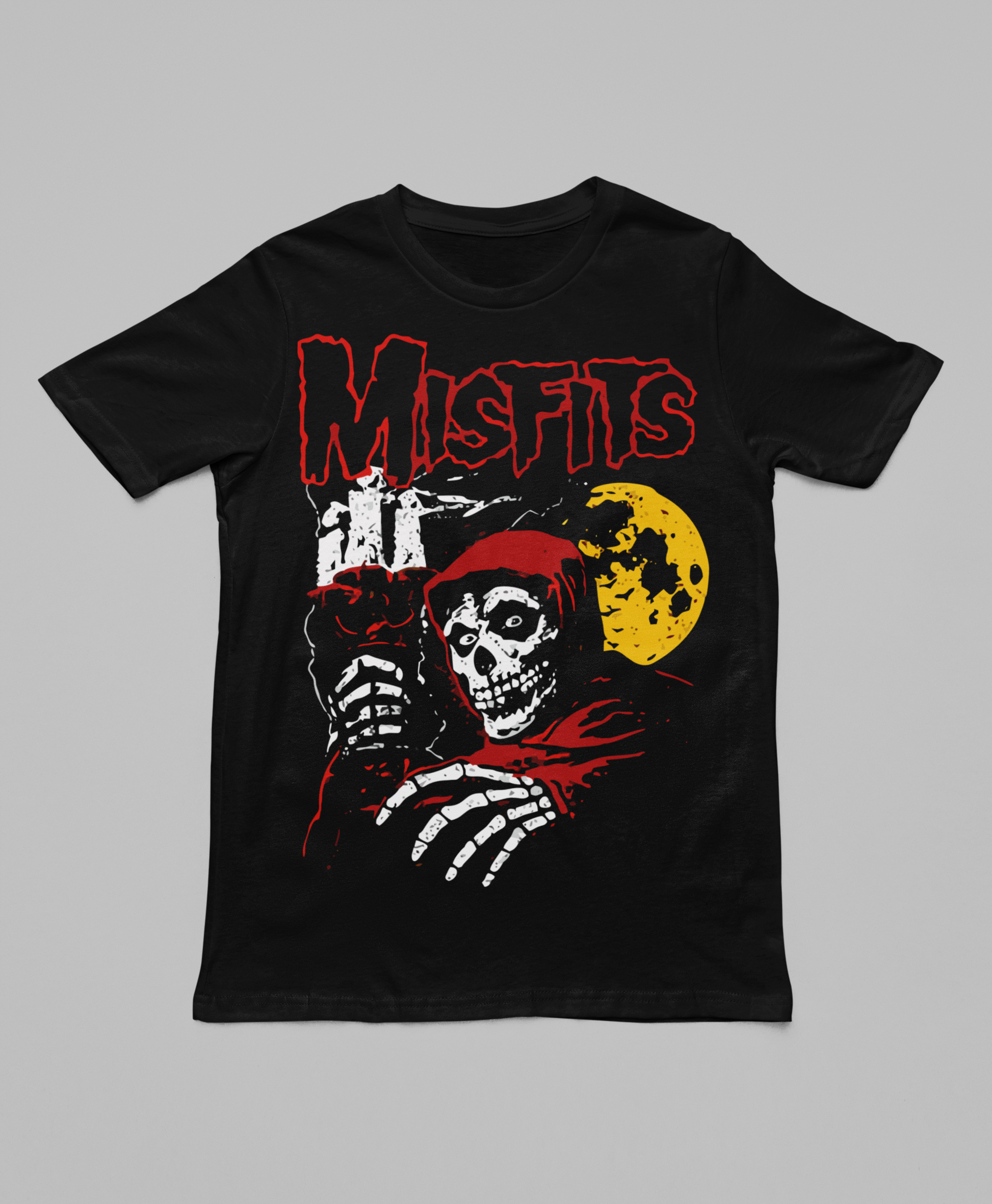 Camiseta Básica Unissex Banda de Rock Misfit.